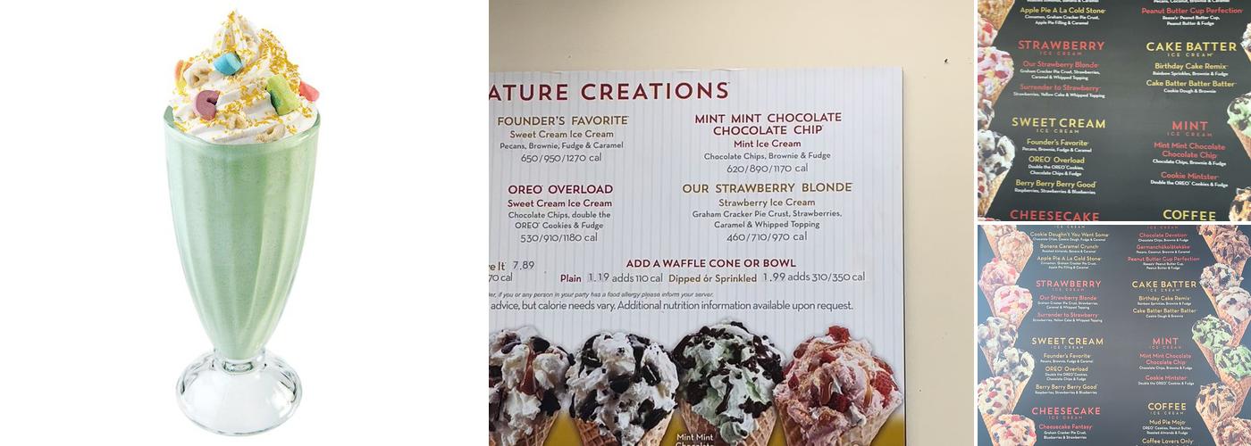 Cold Stone Creamery Menu