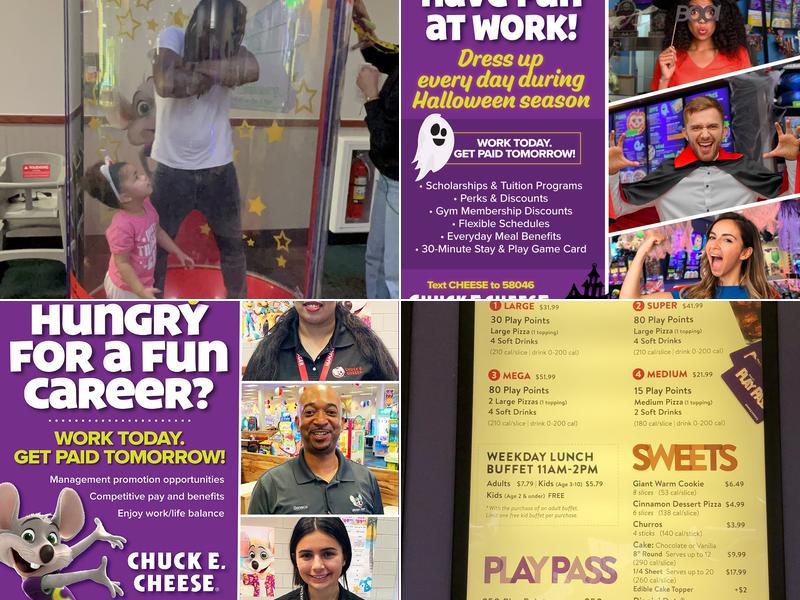 Chuck E. Cheese Menu