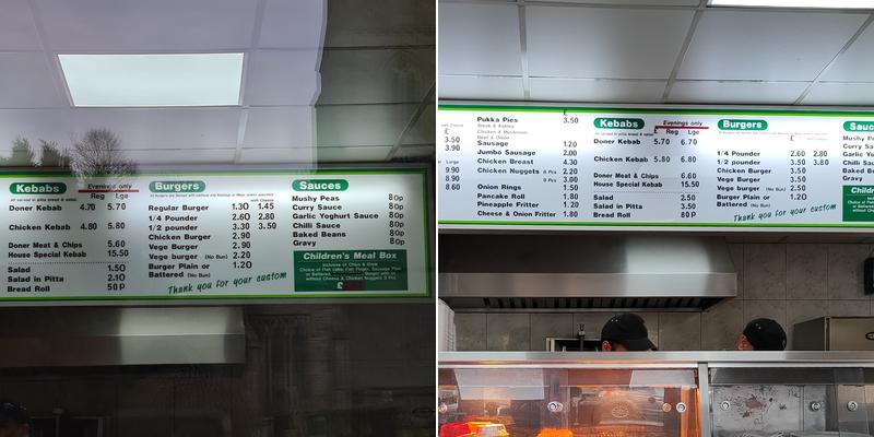 The Chip Shop Menu
