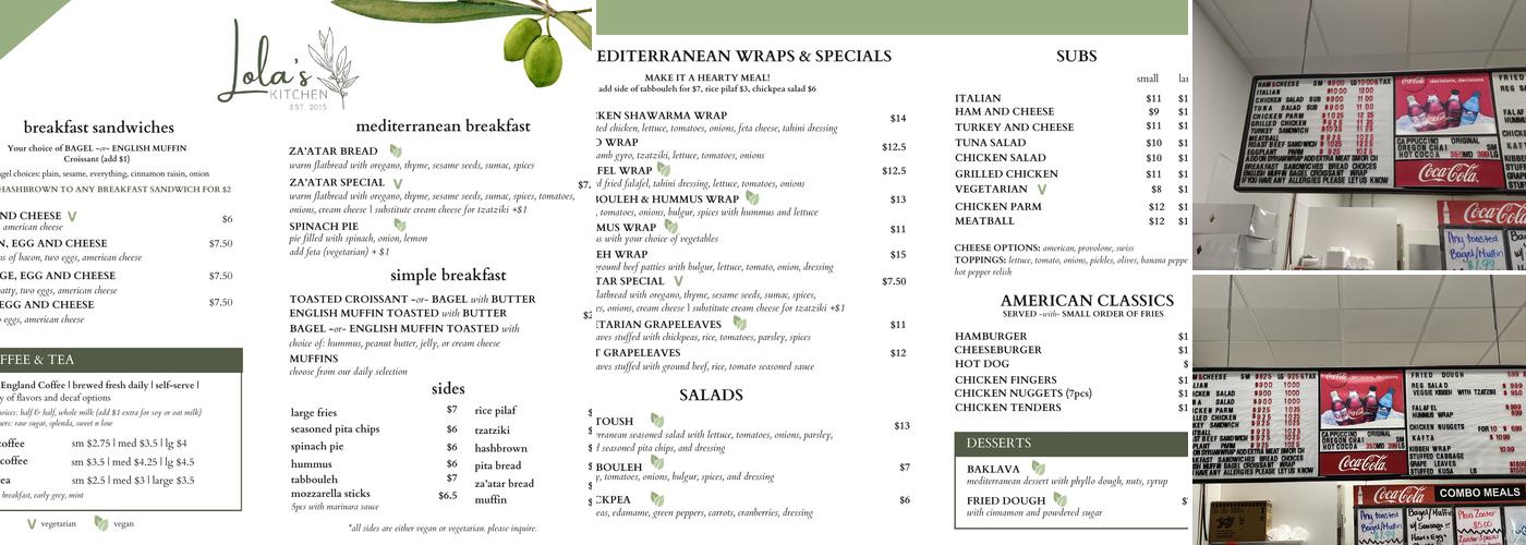 Oceanfront Convenience Store & Lola's Kitchen Menu