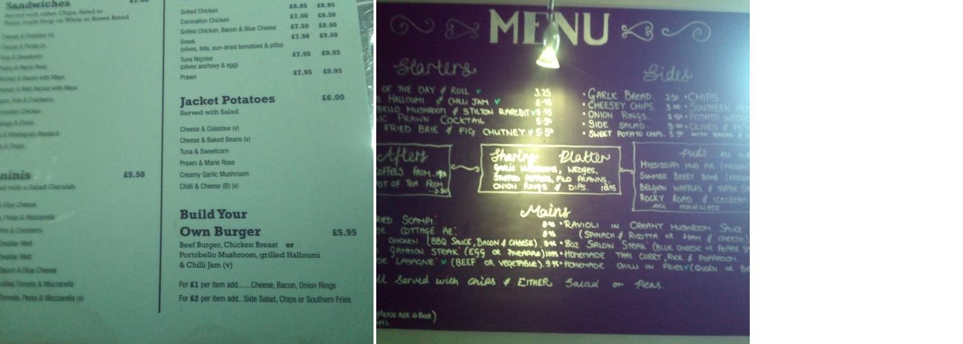 The Dog & Partridge Menu