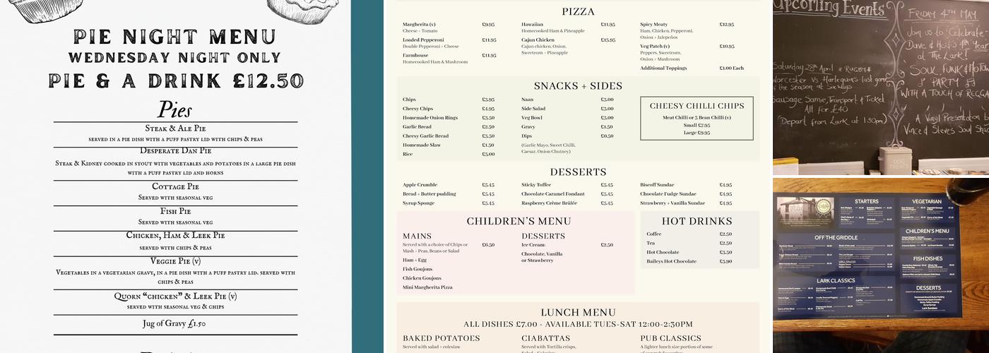 The Little Lark Menu