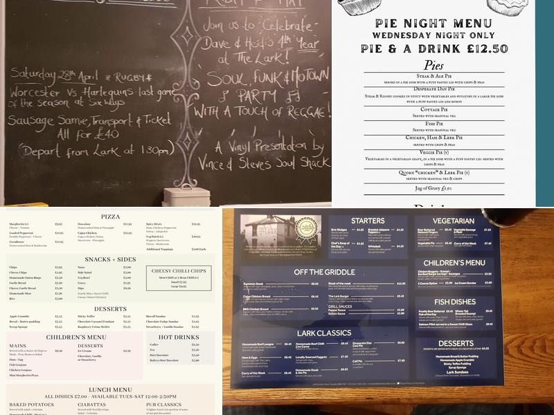 The Little Lark Menu