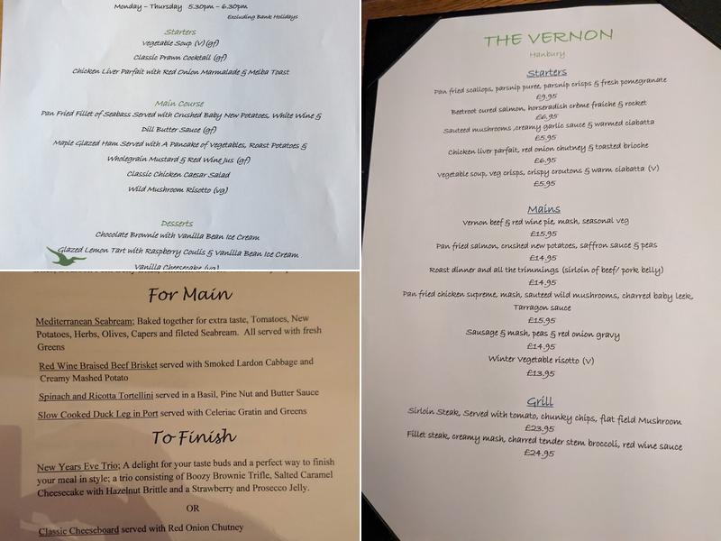 The Vernon Menu