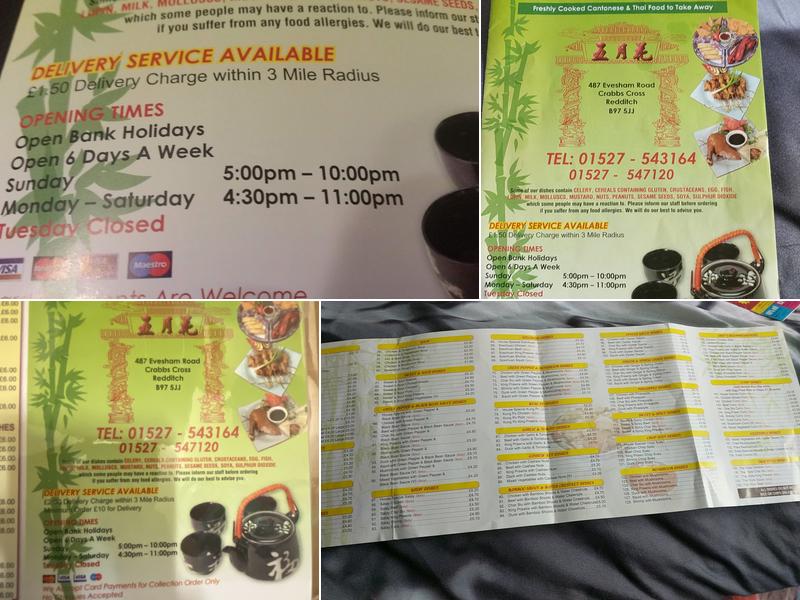 Mayflower Cantonese Take Away Menu