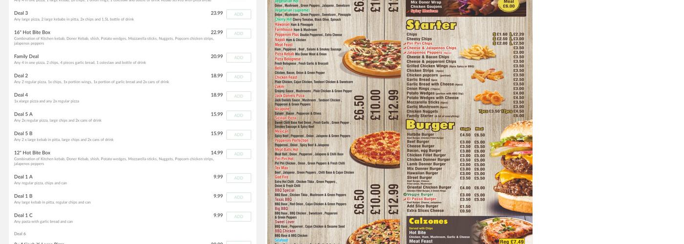 Hot Bite Menu