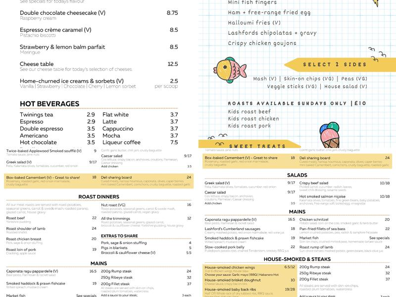 The Chequers at Crowle Menu