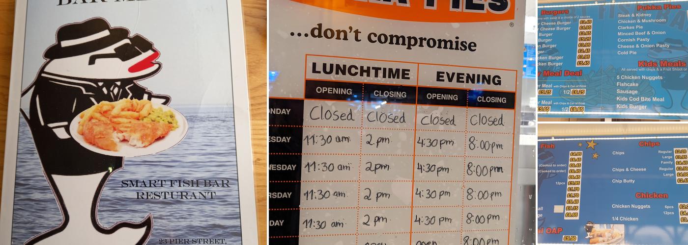 Smarts Fish Bar Menu