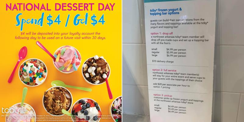 TCBY Rogers Menu