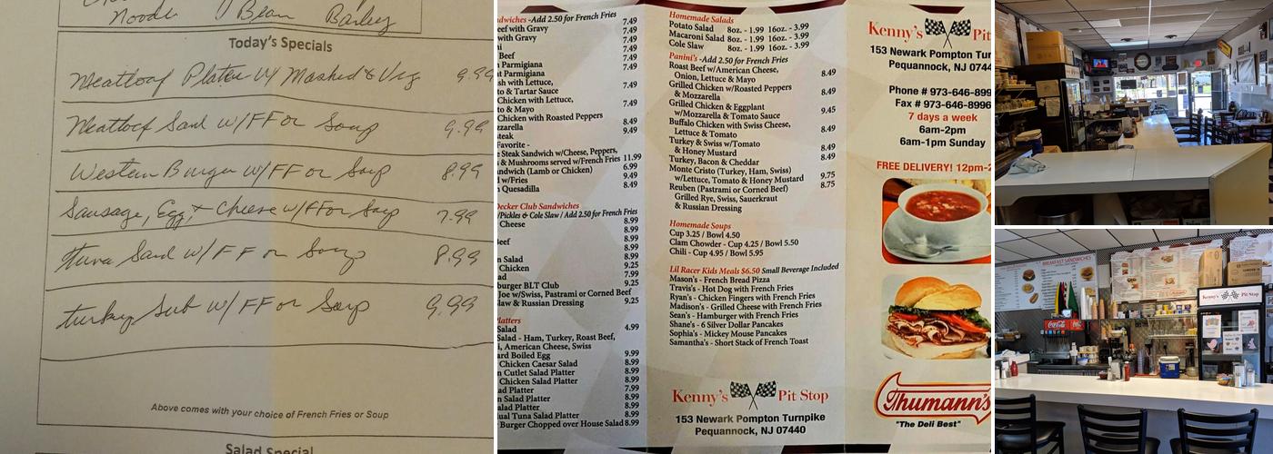 Kenny's Pit Stop Menu