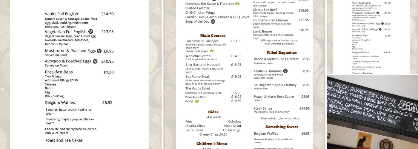 The Vaults Menu