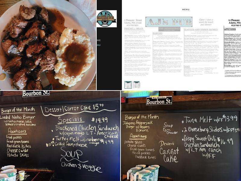 AJ's Trailside Pub Menu