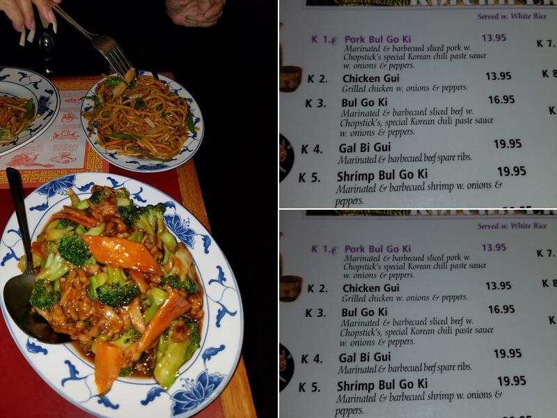 Chopsticks Menu