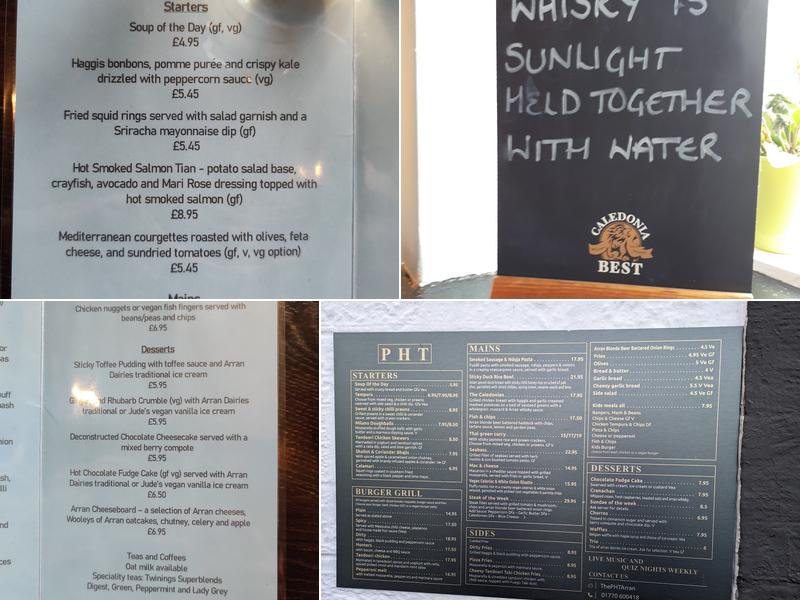 Pierhead Tavern Menu