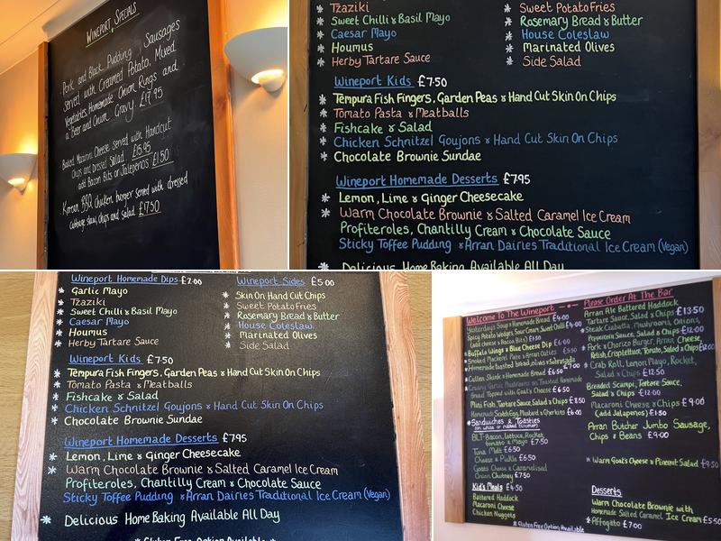 The Wineport Restaurant Menu