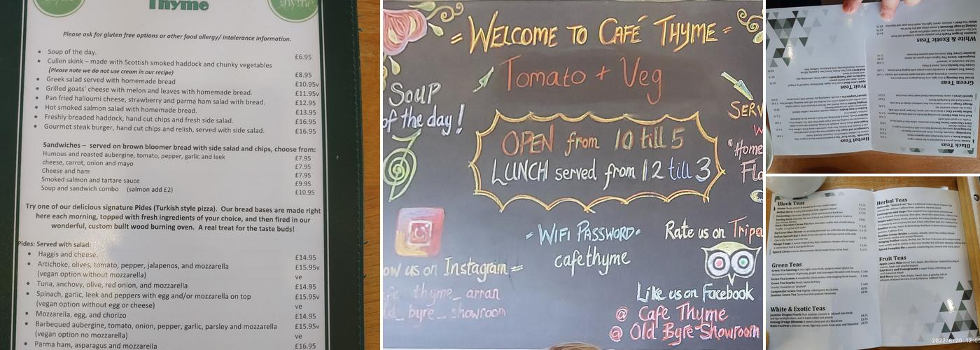 Café Thyme Menu