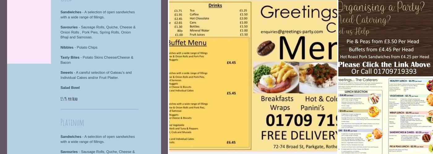 Greetings Cafe/Caterers Menu