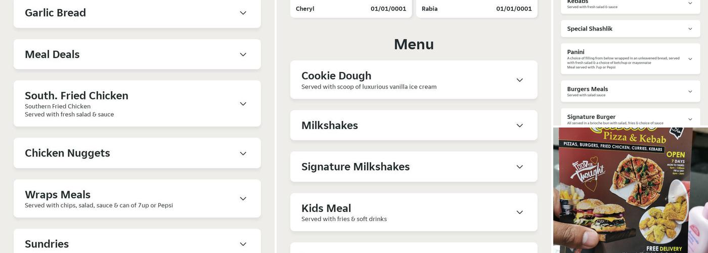 Mamas Pizzeria Oldham Menu