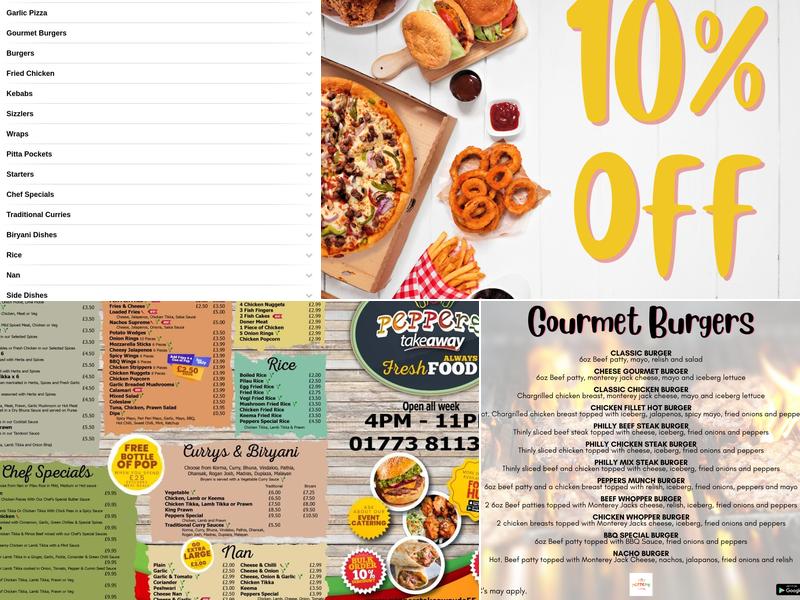 Peppers Takeaway Menu