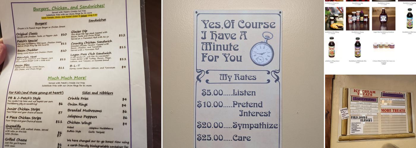 Huckleberry Patch Menu