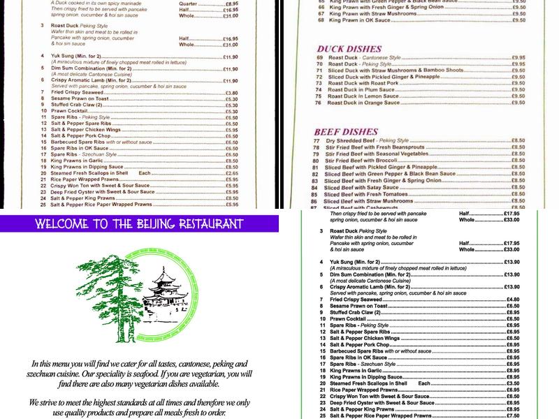 Beijing Restaurant Menu