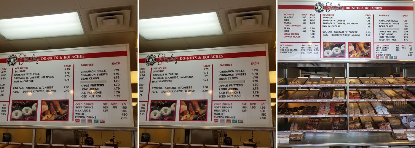 Shipley Do-Nuts Menu