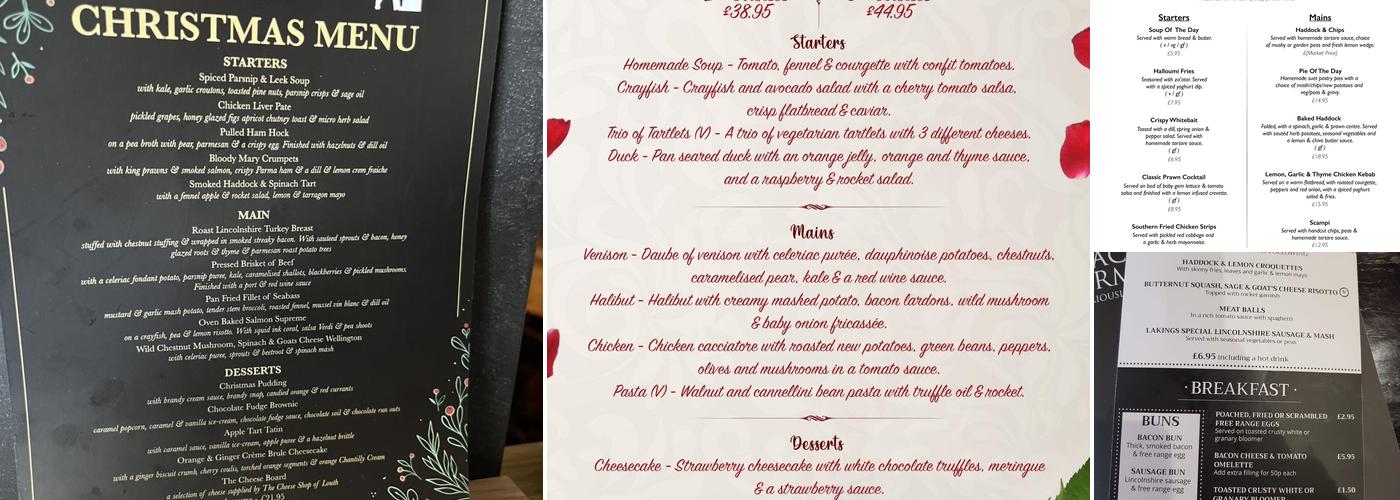 Blacksmiths Arms Menu