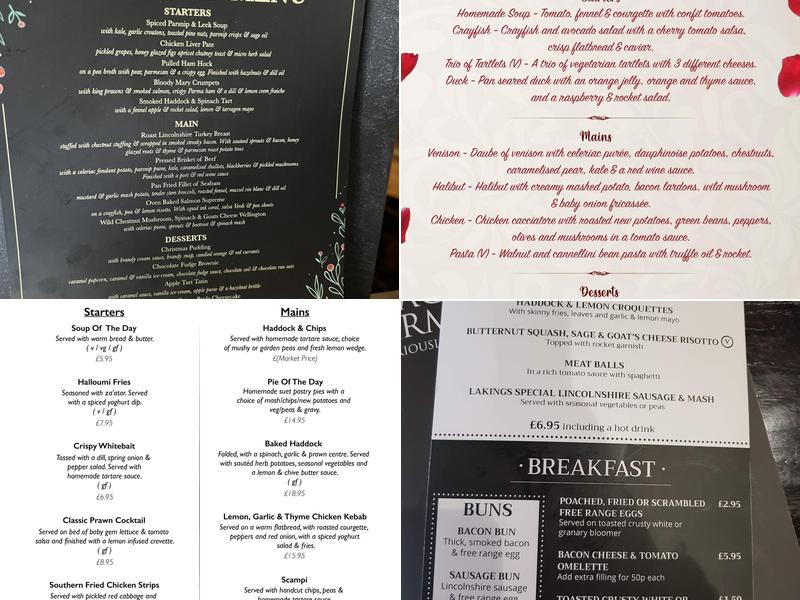 Blacksmiths Arms Menu