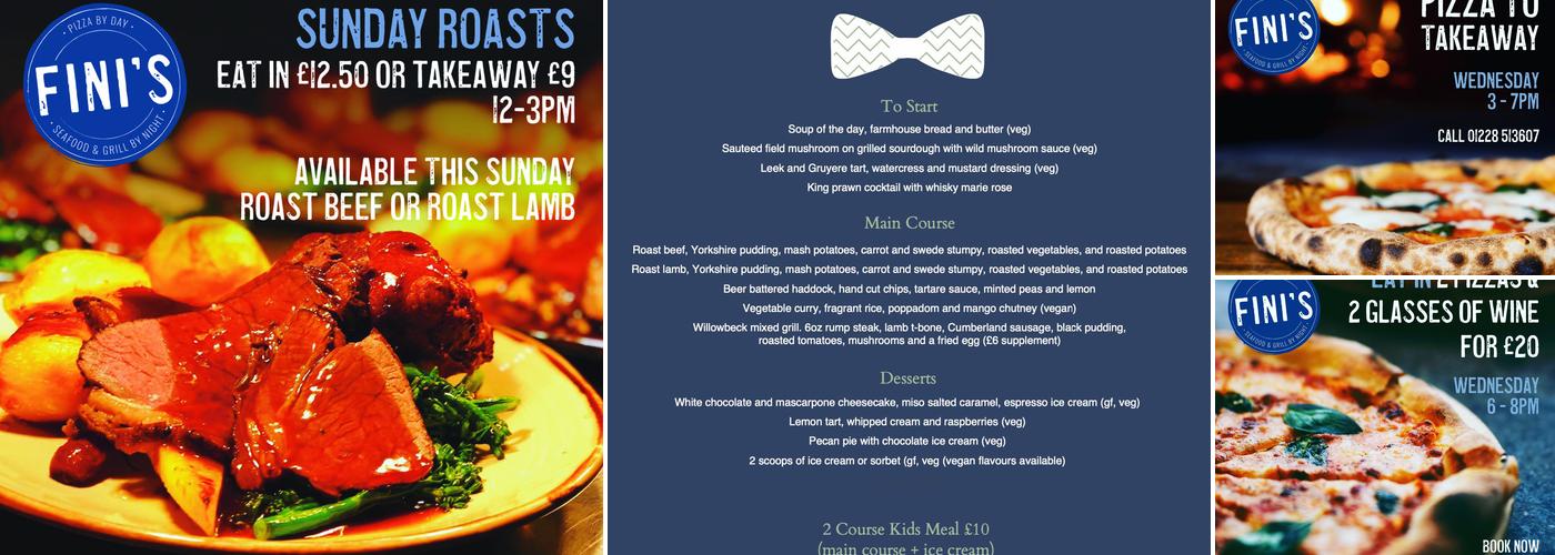 Fini’s. The Restaurant and Gallery at Willowbeck Lodge Menu