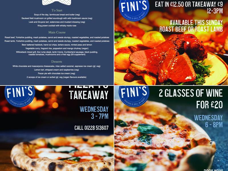 Fini’s. The Restaurant and Gallery at Willowbeck Lodge Menu