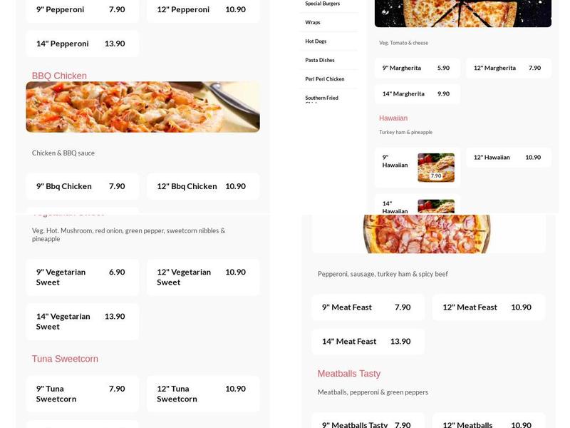 Foggys Pizza and Grill, Manchester Menu