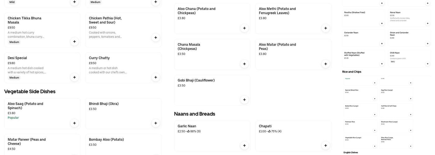 Cheadle Tandoori Menu