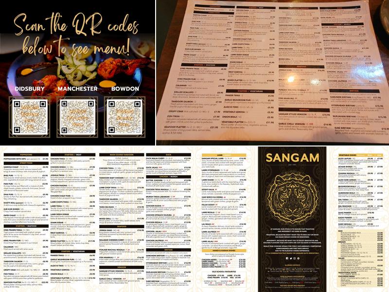 SANGAM DIDSBURY Menu