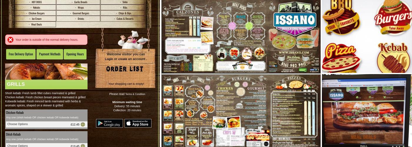 Issano Pizza & Grill House Menu