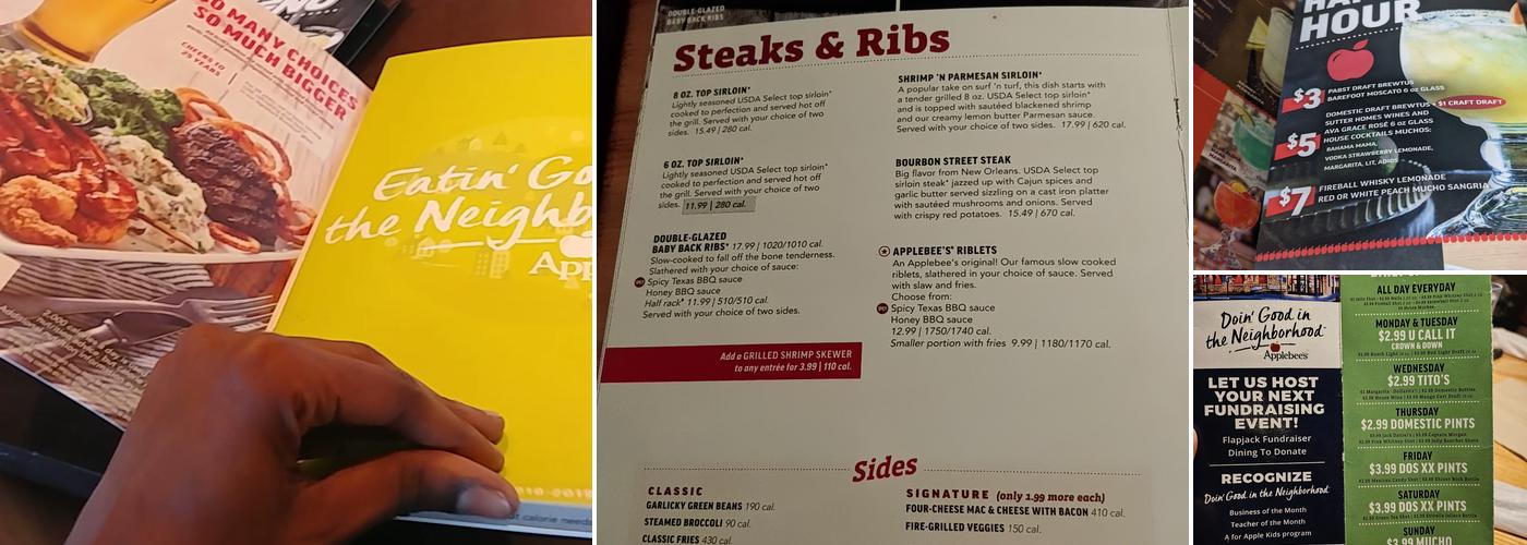Applebee's Grill + Bar Menu