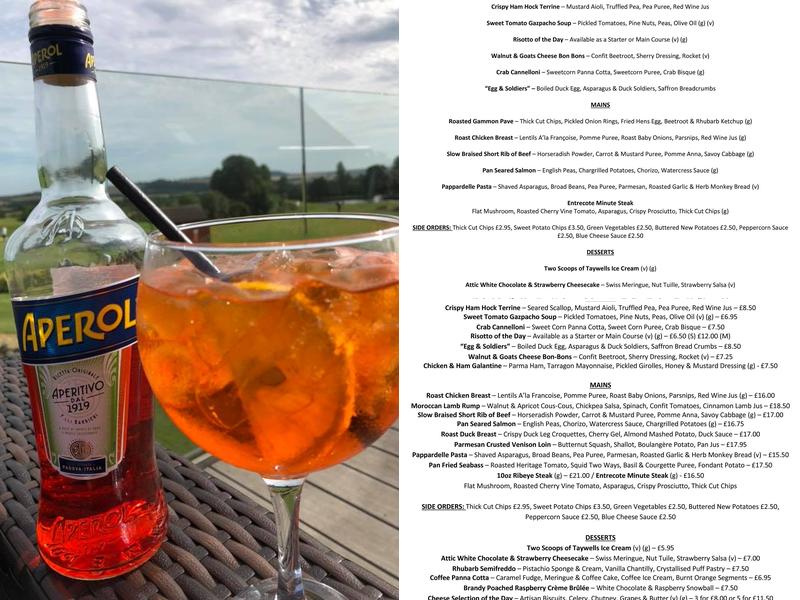 The Attic Restaurant Menu