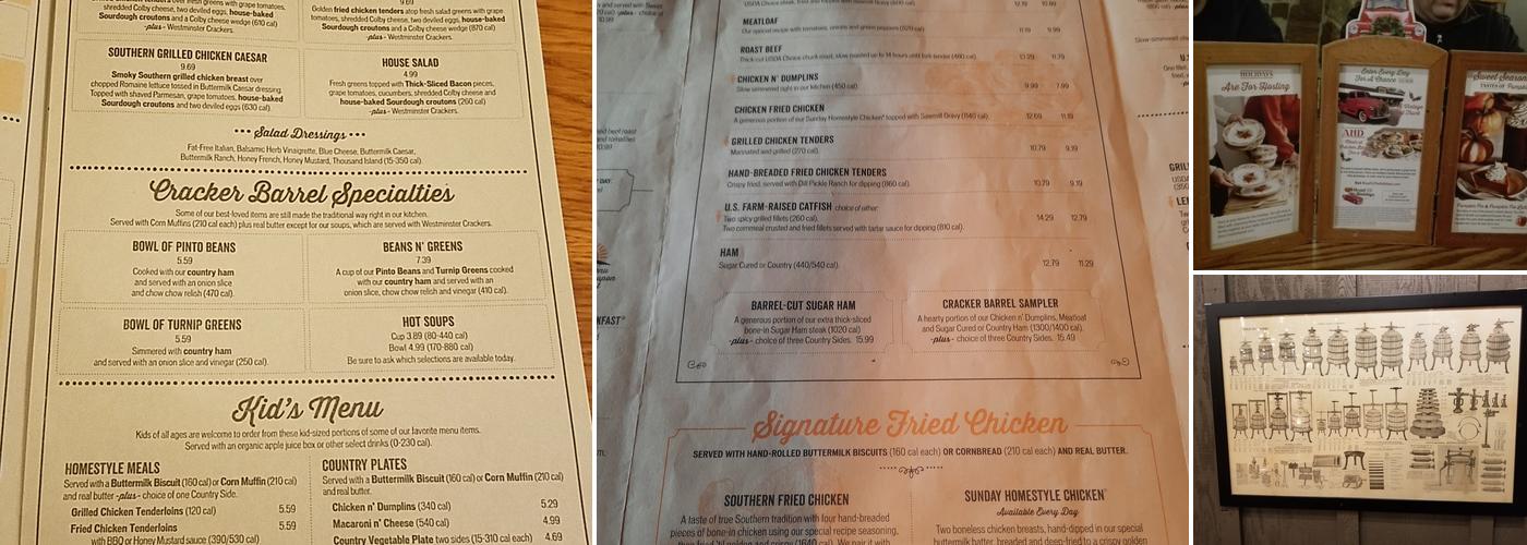 Cracker Barrel Old Country Store Menu