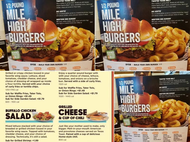 Hooters Menu
