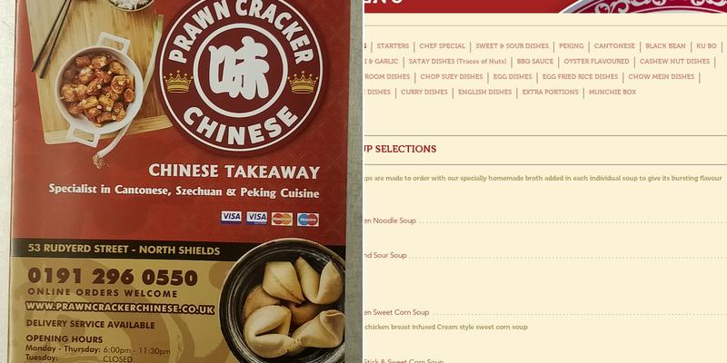Prawn Cracker Menu