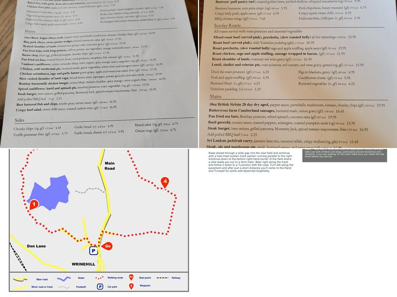 The Hand & Trumpet Menu