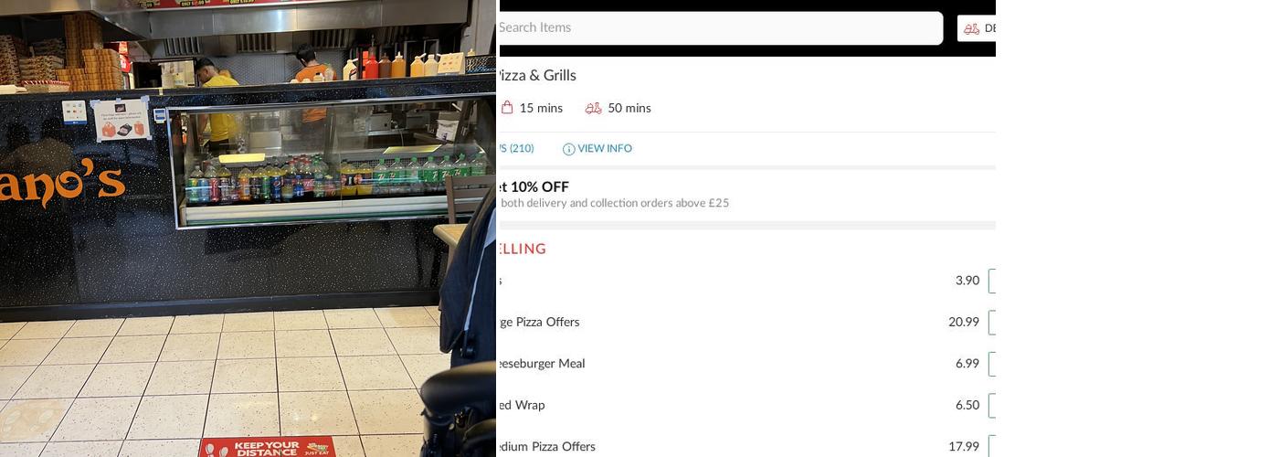 Milano pizza and grills Menu