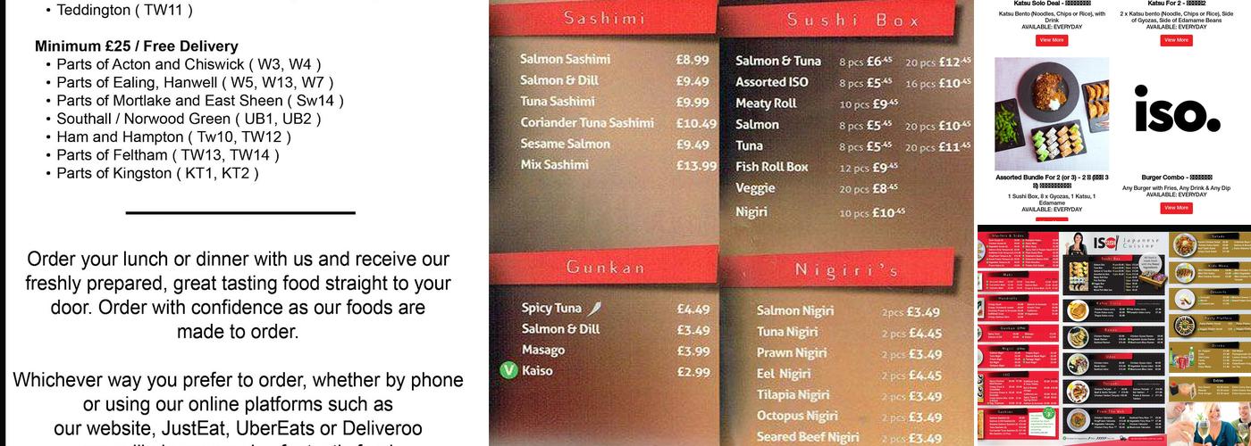 Iso sushi Menu