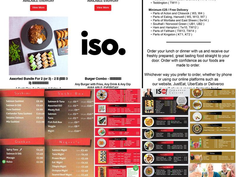Iso sushi Menu