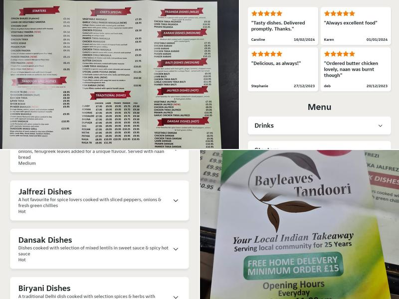 Bayleaves Tandoori Menu