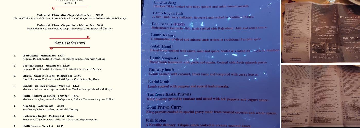 Kathmandu Tandoori Twickenham Menu