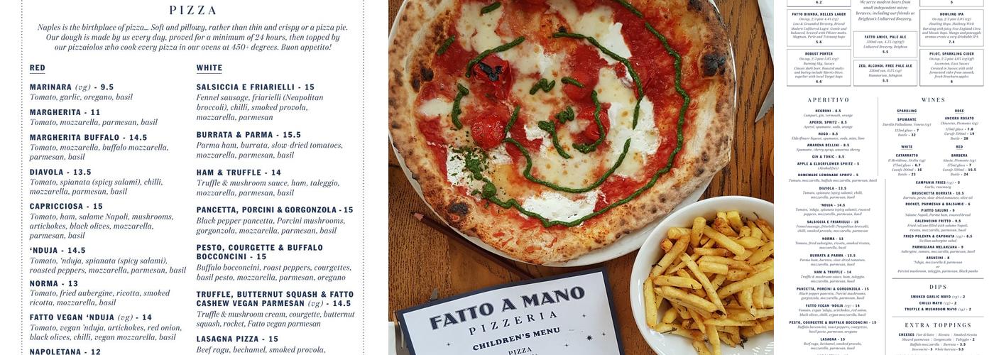 Fatto a Mano London Road Menu