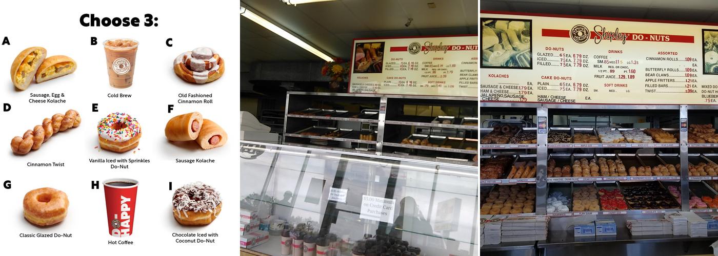 Shipley Do-Nuts Menu