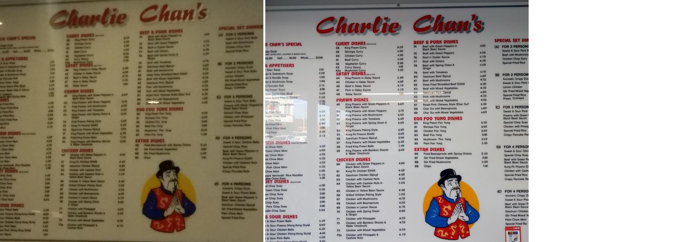 Charlie Chans Menu