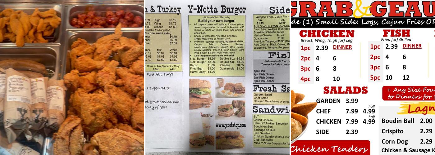 Riché's Y-Not Stop Menu