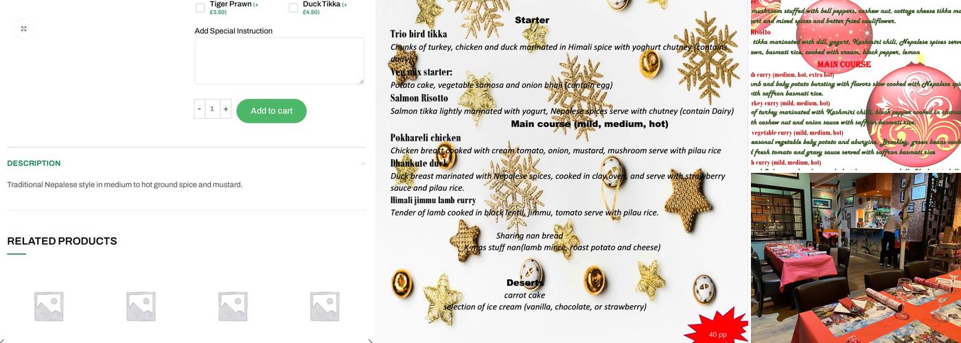 The Himalayan Spice Menu